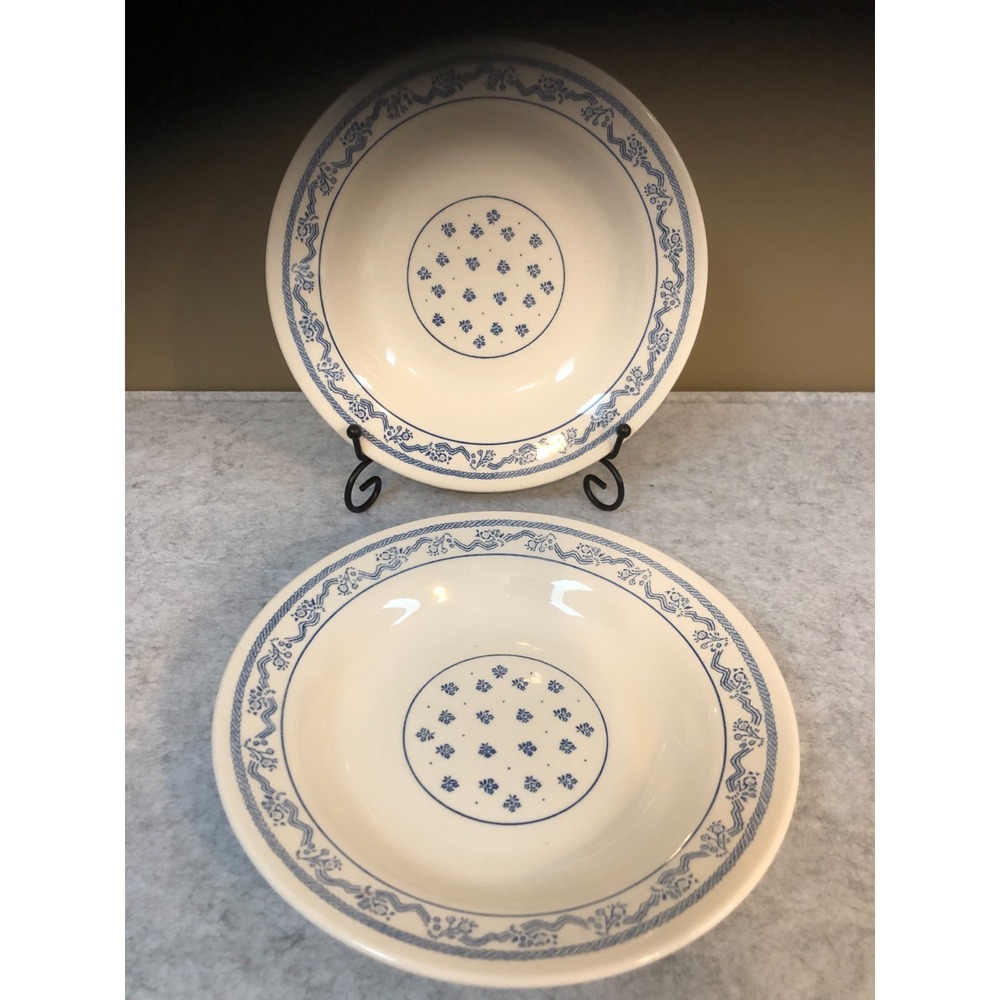 2 ~ Vintage Oxford Brazil Blue Rope Pattern Pasta/Soup/Salad Bowls 6860 2